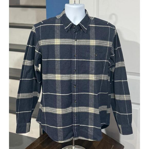 J. Crew Other - Men's Large J.Crew Navy Blue Plaid Flannel Oxford Elbow Pads Button Up Shirt!